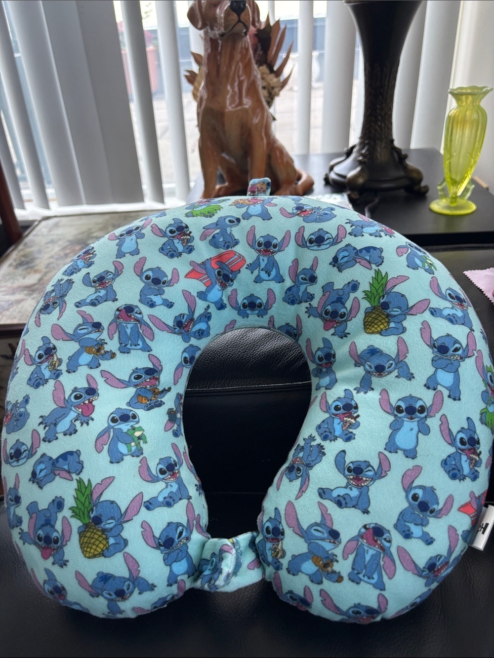 Disney Stitch Kids Pattern Light Blue Travel Neck Pillow